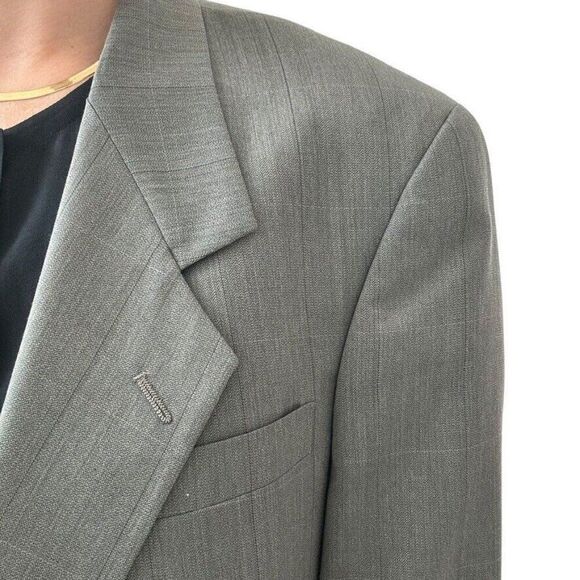 Vintage Christian Dior Mens Gray 100% Wool Sport Coat Oversized Blazer 40R - Picture 8 of 8